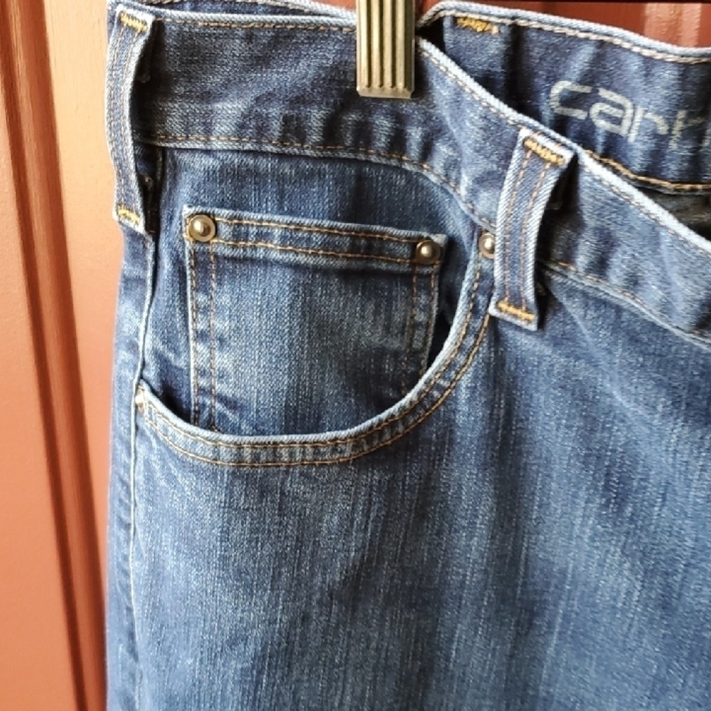 Carhartt Blue Straight Jeans with Classic Denim Style - Picture 5 of 12